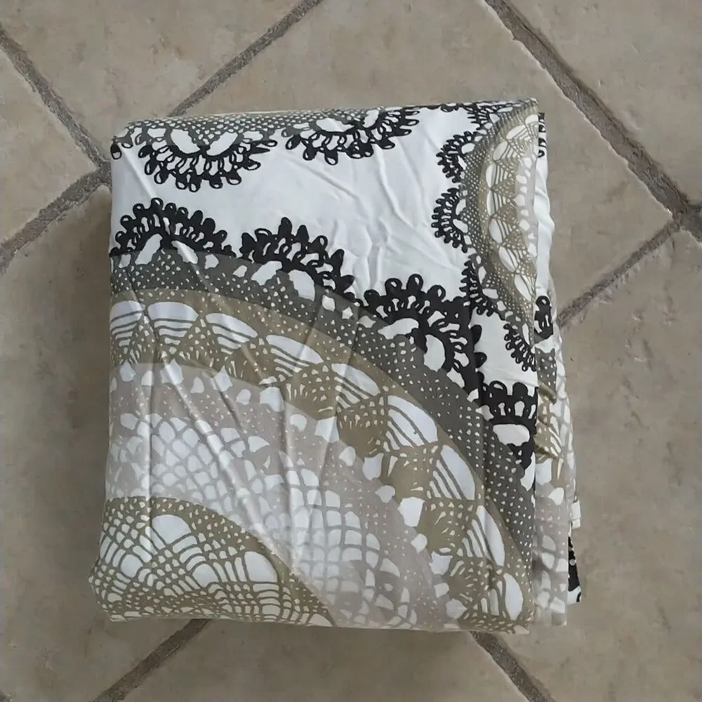 Ikea Lyckoax Full Double Duvet Cover Cream Cream Beige Black Mandalas Medallions